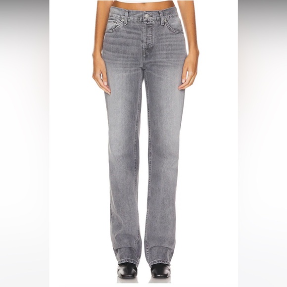 Re/Done Easy Straight Gray Jeans | 26 - Picture 1 of 9